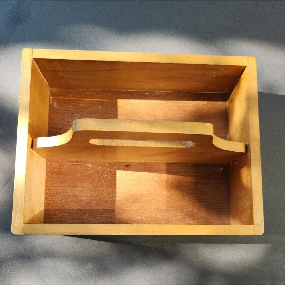 Handmade Wood Tool Box Handle Primitive Caddy Storage Hobby Crafts Art Picnic